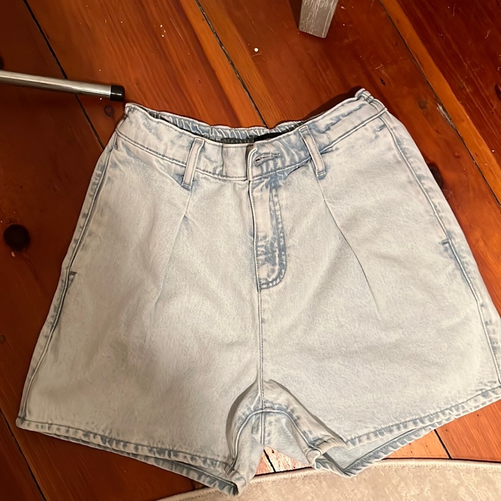 Express denim shorts. Light wash